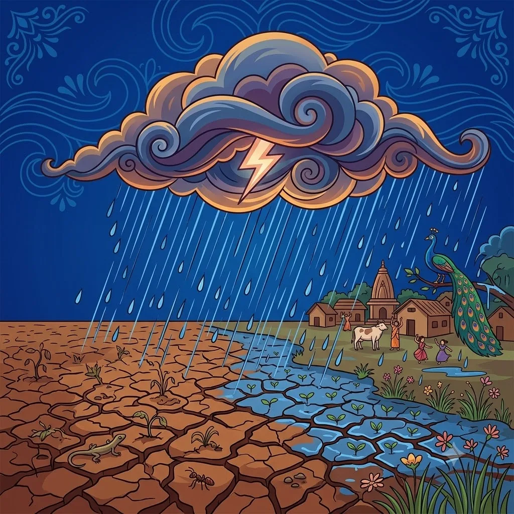 Clouds suddenly gathering over cracked, parched earth pour down rain without announcing the hour, only answering the call: like God appearing at the right moment to protect the saints.