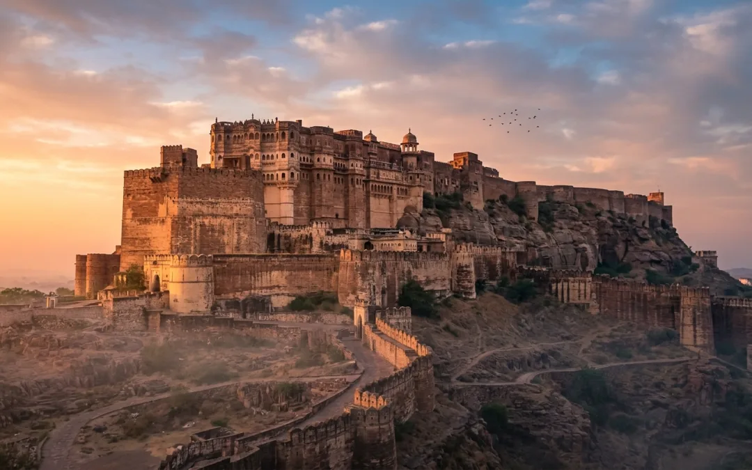 भोर के समय राजस्थानी दुर्ग की प्राचीर, गृहस्थ धर्म रूपी 'किले' का प्रतीक